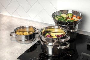 Set oale multietajate pentru gatit la aburi, inox, 20cm - Kitchen Craft