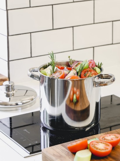 Oala inox, cu capac, 20cm/5,5L - MasterClass