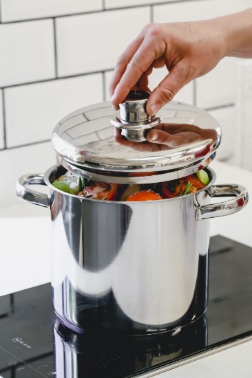 Oala inox, cu capac, 20cm/5,5L - MasterClass