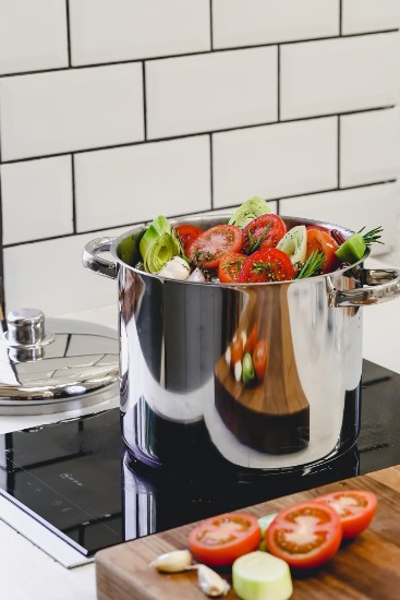 Oala inox, cu capac, 24cm/8,5L, “Master Class” - Kitchen Craft