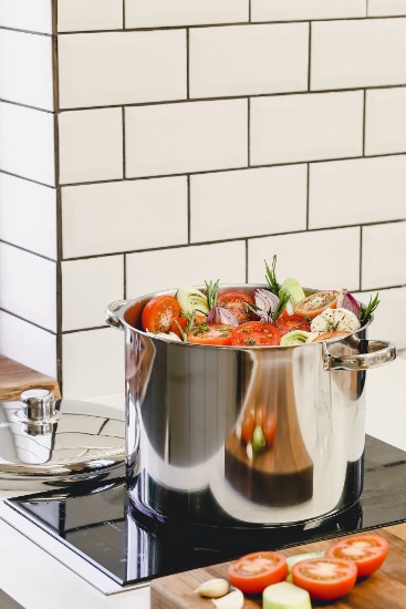 Oala inox, cu capac, 28cm/14L, “Master Class” - Kitchen Craft