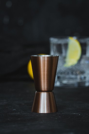Pahar dublu masura pentru cocktail, inox, 25/50 ml, Cupru - Kitchen Craft