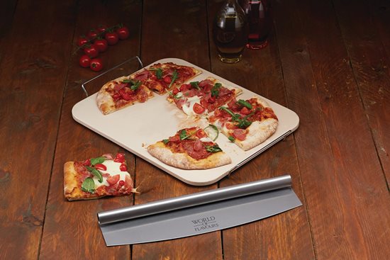 Set 2 piese preparare si servire pizza, 37,5 x 30 cm, ceramica - Kitchen Craft