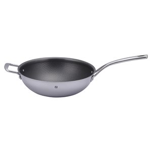 Tigaie wok antiaderenta 3-ply, inox, 30 cm/5 l - Zokura