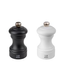 Set 2 rasnite sare si piper, 10 cm "Bistro", White&Black - Peugeot