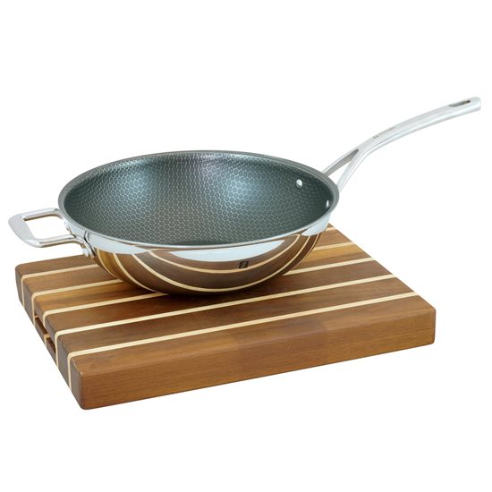 Tigaie wok antiaderenta 3-ply, inox, 30 cm/5 l - Zokura