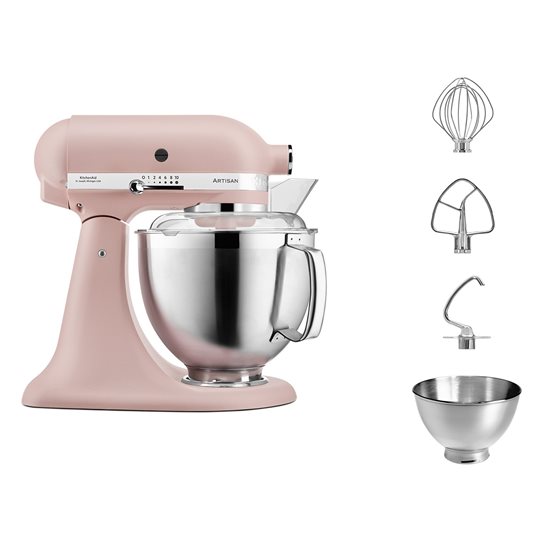 Mixer cu bol 4.8L, Artisan, Model 185, Feather Pink - KitchenAid