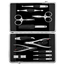 Set 12 piese, inox, caseta piele, Negru - Zwilling TWINOX