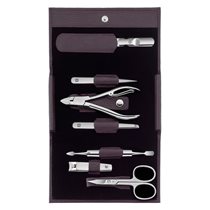 Set 7 piese manichiura, inox, suport piele, Mov - Zwilling Classic Inox