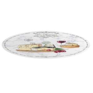 Platou rotativ, sticla, 32 cm, "Les Fromages" - Easy Life