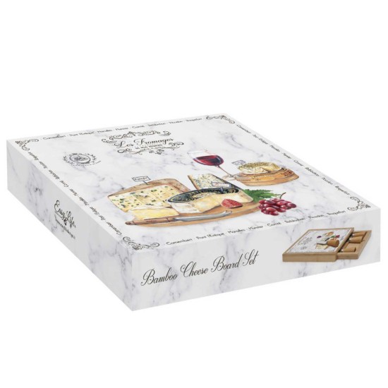 Set servire branzeturi, 6 piese, 25,5 x 25,5 cm, "Les Fromages" - Easy Life