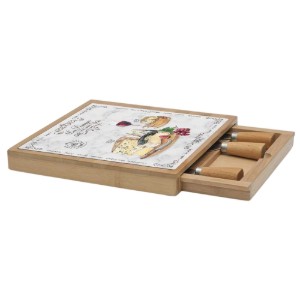 Set servire branzeturi, 6 piese, 25,5 x 25,5 cm, "Les Fromages" - Easy Life