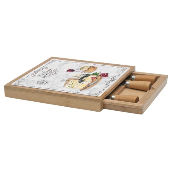 Set servire branzeturi, 6 piese, 25,5 x 25,5 cm, "Les Fromages" - Easy Life