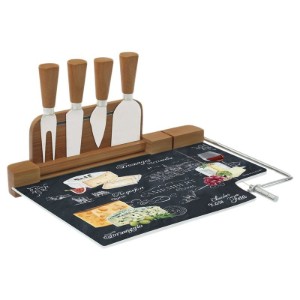 Set servire branzeturi, 6 piese, sticla,  31,5 x 20 cm, "World of Cheese" - Nuova R2S