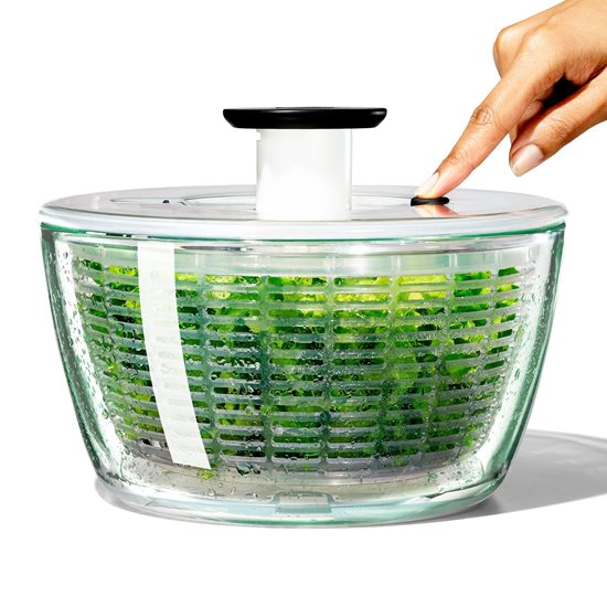 Uscator salata si verdeturi, bol de sticla, 27 cm/4,1 l - OXO
