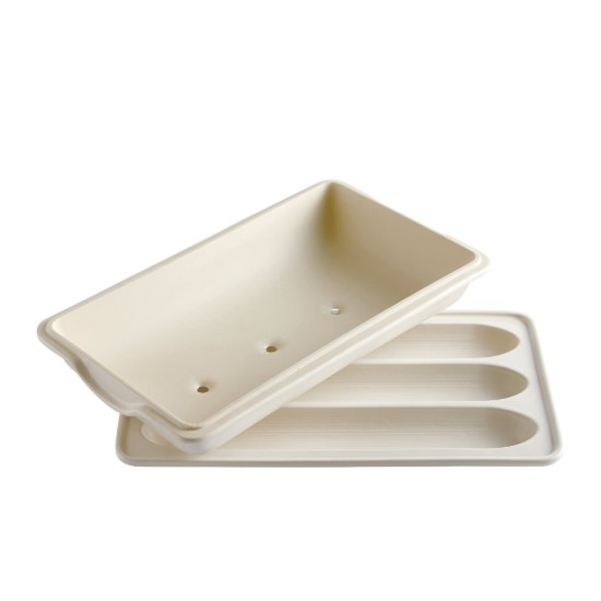 Tava baghete, ceramica, 39,5x23cm/3,7L, Linen - Emile Henry