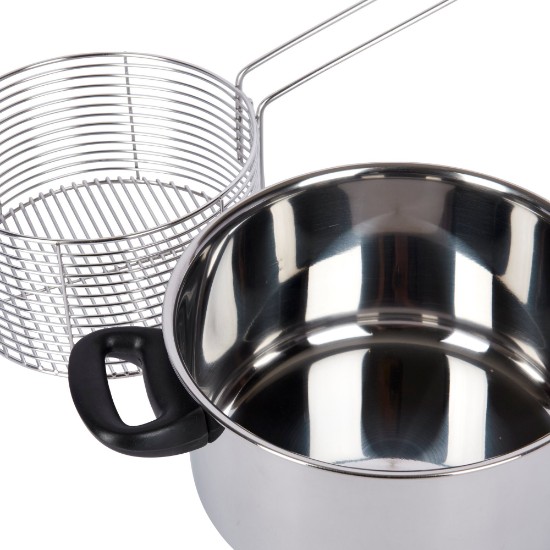 Cratita inox, cu cos friteuza si capac, 20cm/3L - Kitchen Craft