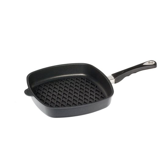 Tigaie grill patrata, aluminiu, 28 x 28 cm - AMT Gastroguss