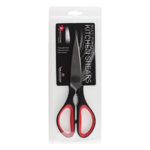 Foarfeca de bucatarie, otel inoxidabil, 20,5 cm, Negru/Rosu - Grunwerg