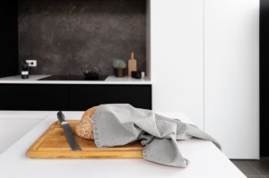 Set 3 prosoape de bucatarie, bumbac, 50x70 cm "Myrna", Grey - Tiseco