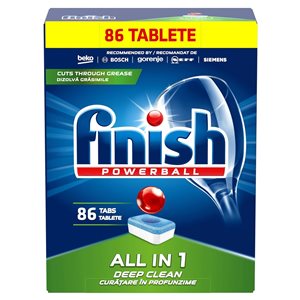 Tablete pentru masina de spalat vase, 86 buc., All in One - Finish