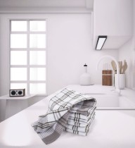 Set 4 prosoape de bucatarie, bumbac, 50x70 cm "Honey Waffle", Green - Tiseco