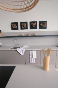 Set 3 prosoape de bucatarie, bumbac organic, 50x70 cm, Beige - Tiseco