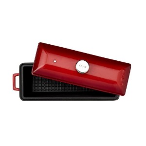 Vas terrine, fonta, 8,5x26,5x6 cm, Rosu  - LAVA