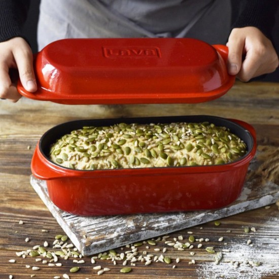 Vas pentru paine, fonta, 28 x 12 cm, Rosu - LAVA