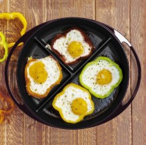 Tava rotunda compartimentata, fonta, 24 cm - LAVA