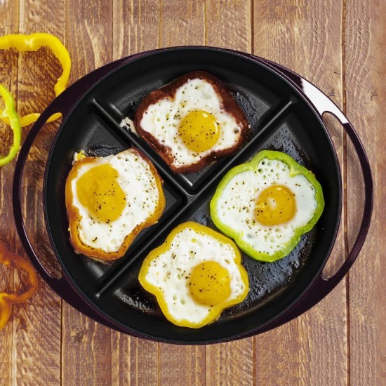 Tava rotunda compartimentata, fonta, 24 cm - LAVA