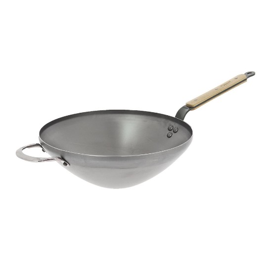 Tigaie wok, otel, 28cm, "Mineral B Bois" - de Buyer