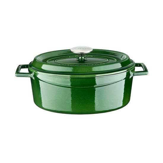 Cratita ovala, fonta, 29cm/4,7L "Premium", Verde - LAVA