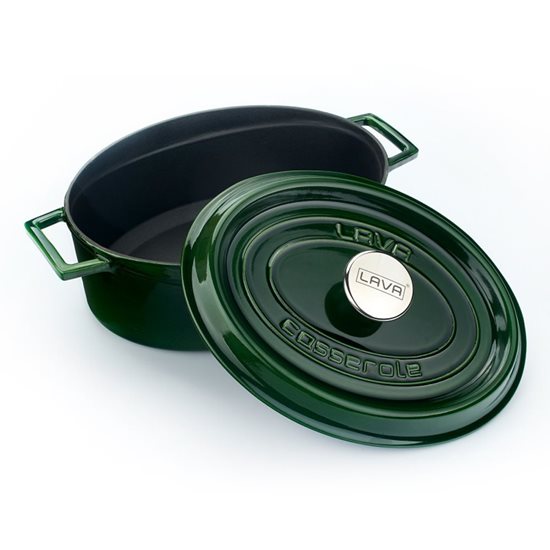 Cratita ovala, fonta, 29cm/4,7L, "Premium", Verde - LAVA