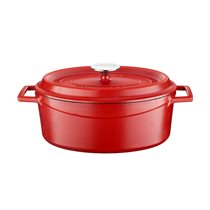 Cratita ovala, fonta, 29 cm/4,7L "Spring", Rosu - LAVA