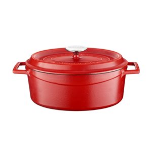 Cratita ovala, fonta, 29 cm/4,7L "Spring", Rosu - LAVA