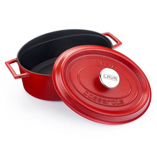 Cratita ovala, fonta, 29 cm/4,7L, "Spring", Rosu - LAVA