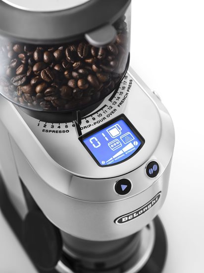 Rasnita cafea, 350g, 150W, "Dedica", Argintiu - DeLonghi