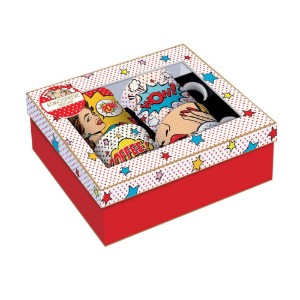 Set 4 cani portelan, 300ml, "Pop Art" - Nuova R2S