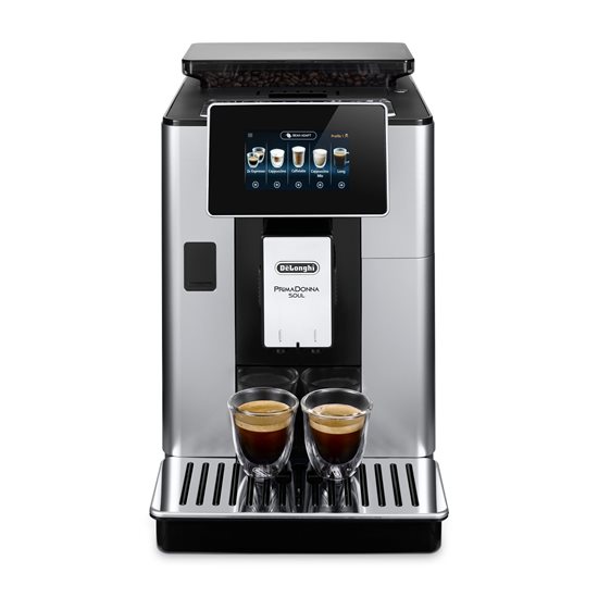 Espressor automat, 1450W, "PrimaDonna Soul", Argintiu/Negru - DeLonghi