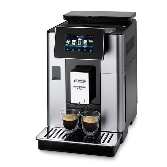 Espressor automat, 1450W, "PrimaDonna Soul", Argintiu/Negru - DeLonghi