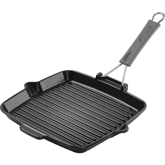 Tigaie grill patrata, 24 cm, fonta, Black - Staub