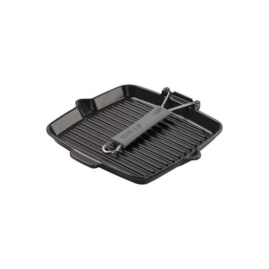 Tigaie grill patrata, 24 cm, fonta, Black - Staub