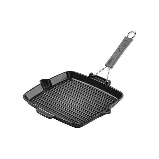 Tigaie grill patrata, 24 cm, fonta, Black - Staub