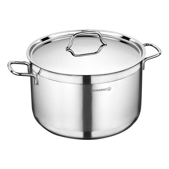 Cratita inox, cu capac, 28cm/8,5L, "Alfa" - Korkmaz