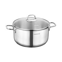 Cratita inox, cu capac, 24cm/5,5L, "Perla" - Korkmaz