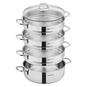 Set pentru gatit la aburi, 5 piese, inox, 28cm, "Perla" - Korkmaz