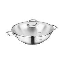 Tigaie wok, 3-Ply, inox, cu capac, 28cm/3,3L, "Perla"  - Korkmaz