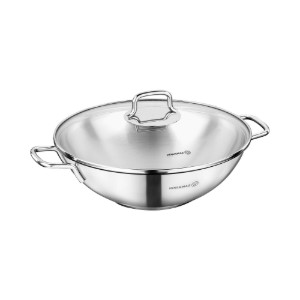 Tigaie wok, 3-Ply, inox, cu capac, 28cm/3,3L, "Perla"  - Korkmaz
