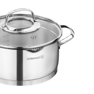 Cratita inox, cu capac, 24cm/5,5L, "Steama" - Korkmaz